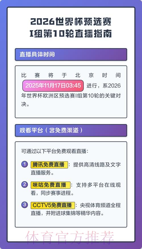 2026世界杯直播平台推荐与观看指南